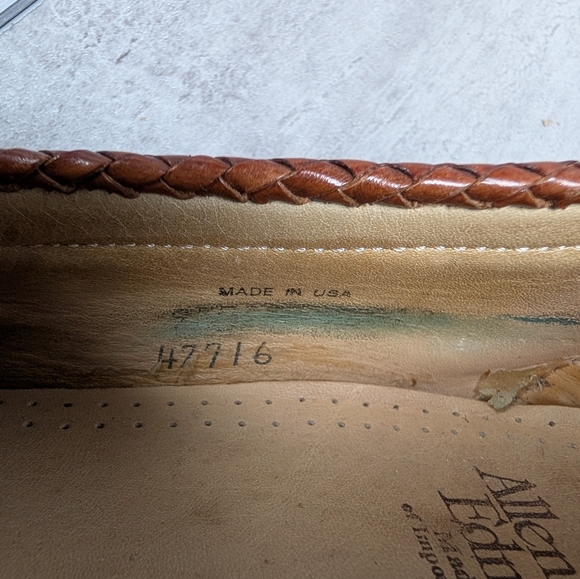 Allen Edmunds Maxfield Brown Moc Toe Tassel Mens Loafer Shoe Size 9.5 D - Picture 11 of 13